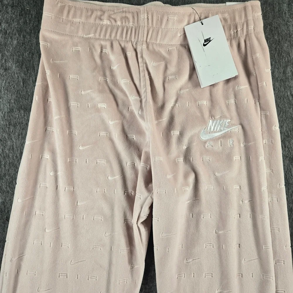 Nike Air Women Medium Pink Velour Flare Leg‎ Mid Rise Sweatpants NWT